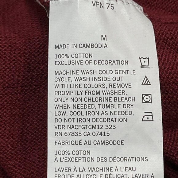 Nautica Sweater Mens M 1/4 Zip Burgundy Pullover Mock Neck Classic Preppy Casual - Picture 8 of 8
